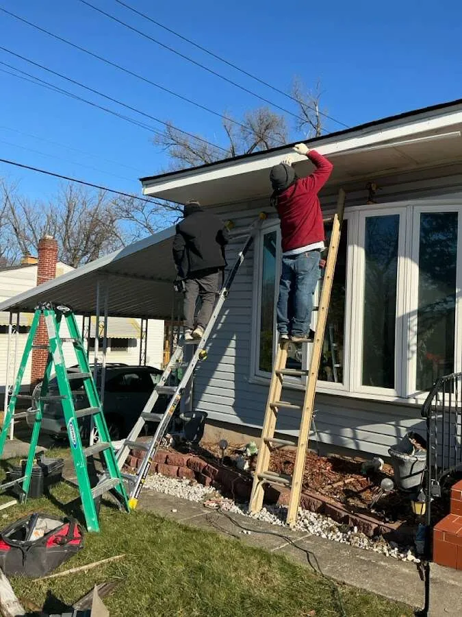 Restoration crew performing exterior repair in Prichard